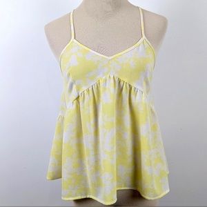 Dynamite White and Yellow Floral Flowy Tank